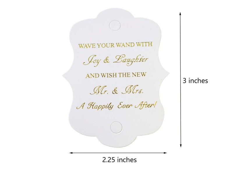 Kingsnow 100 Pack Wedding Ribbon Wand Favor Tags, Ribbon Wands Send Off Tag Exit Wand Tags for Wedding Wands - Image 4